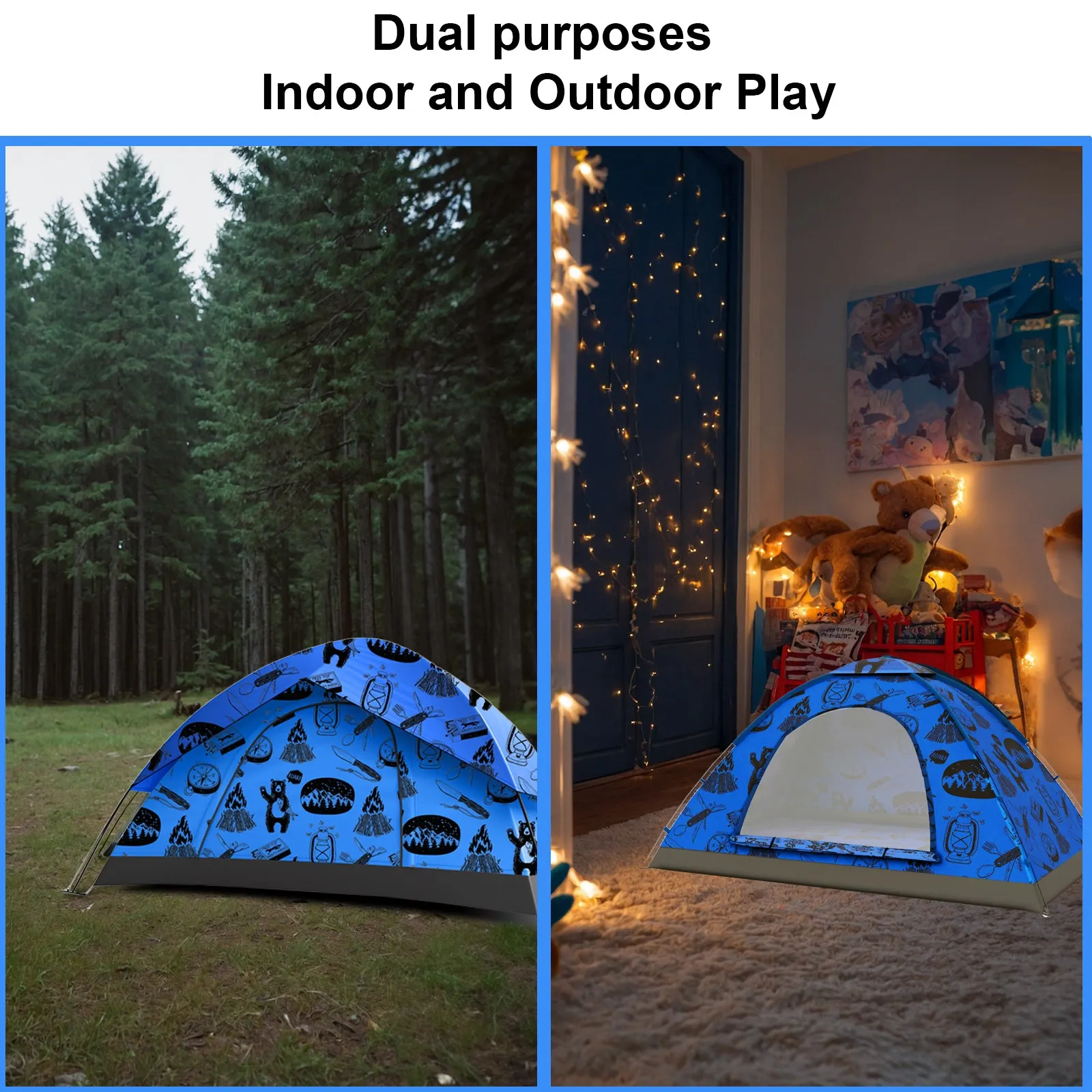 Adventure Theme Kids Camping Tent / Kids Play Tent - Double layer waterproof