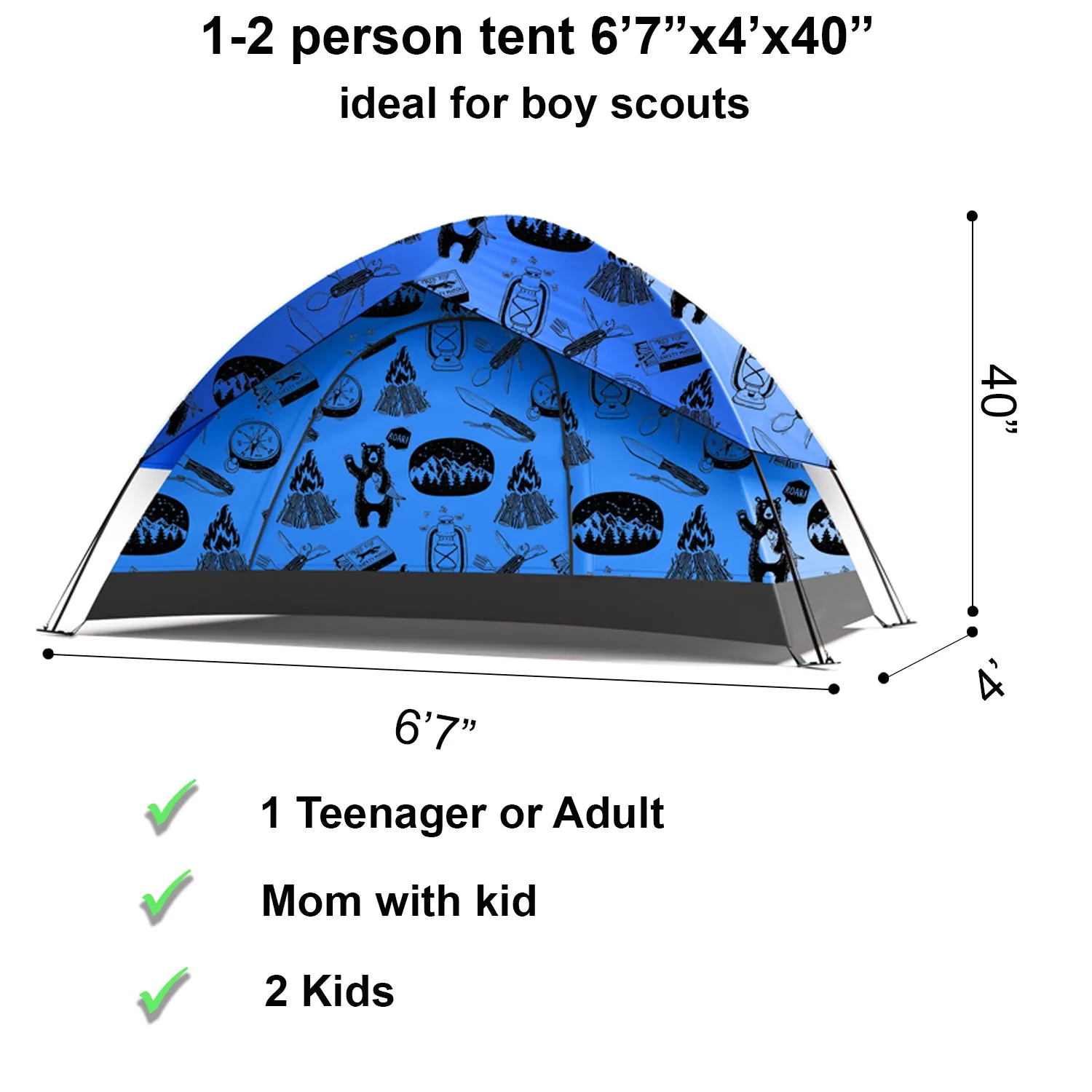 Adventure Theme Kids Camping Tent / Kids Play Tent - Double layer waterproof