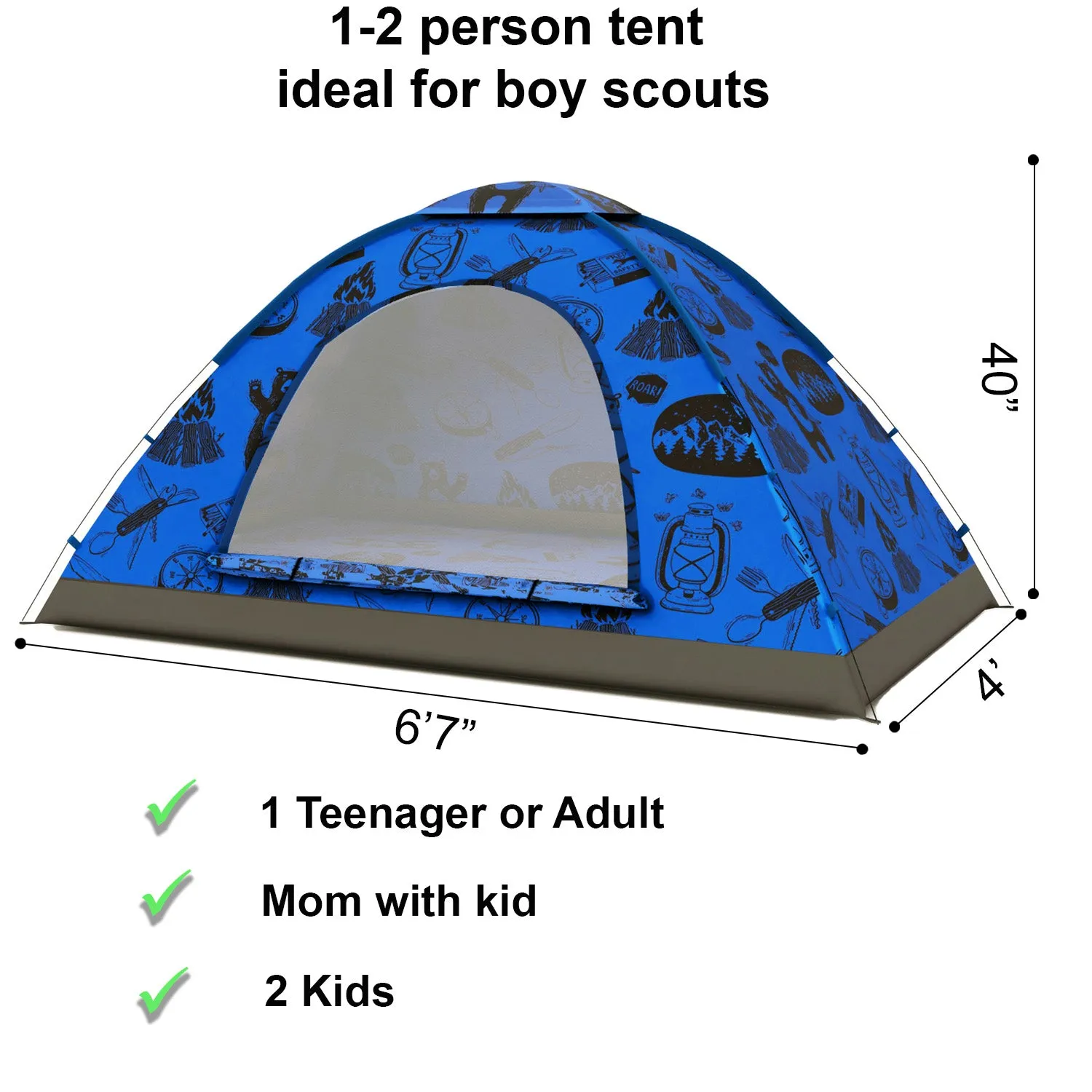 Adventure Theme Kids Camping Tent / Kids Play Tent - Lightweight and Compact (Copy)