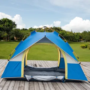 LINEVI Single Layer Tent Camping Outdoor Tents Full-set-folding Portable, Suitable for Use by 3-4 People