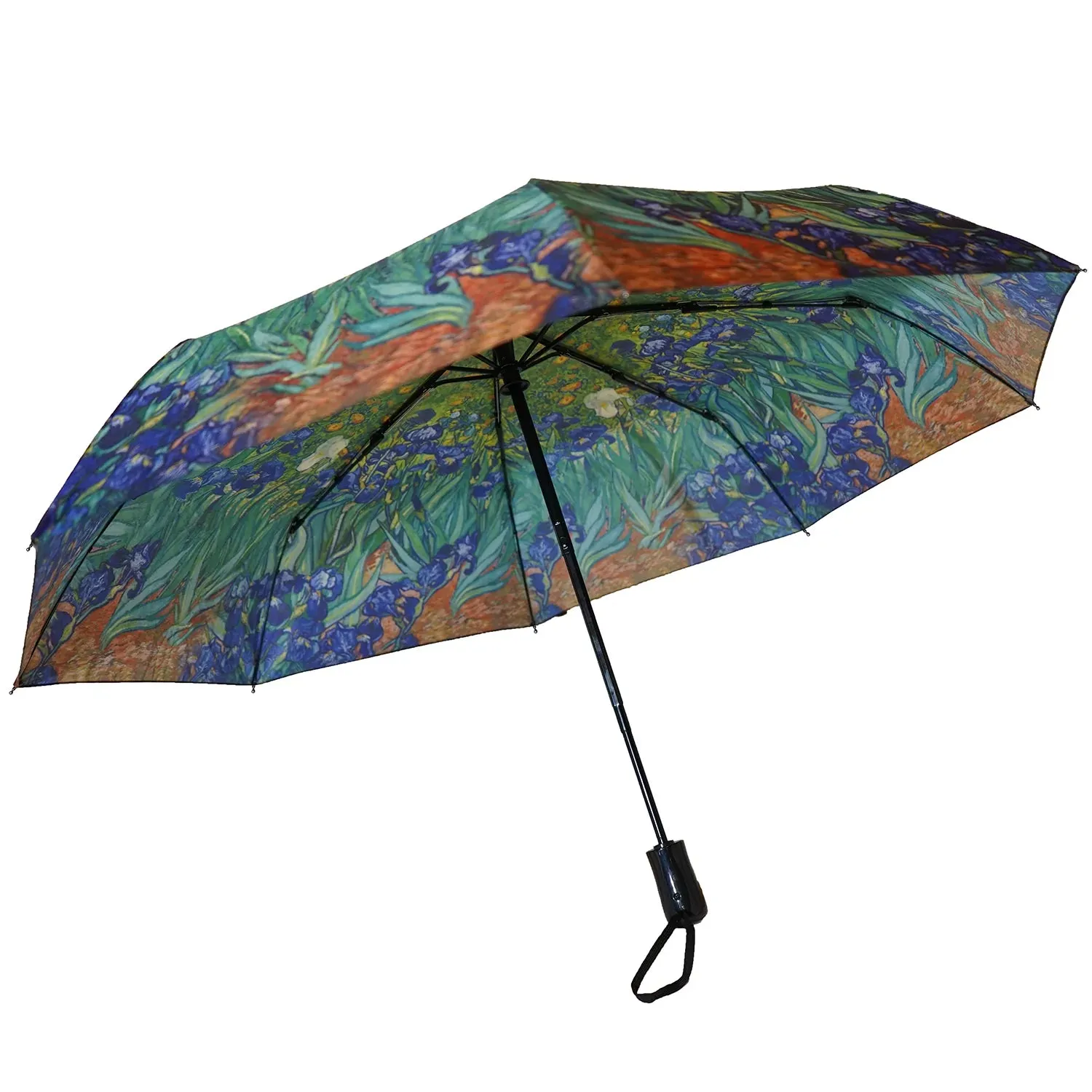 Van Gogh’s  Blue Irises 12" Compact Collapsible Umbrella